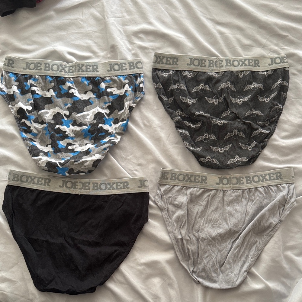 Joe Boxer Men’s ' Briefs 4-Pack — Blue Camo, Gray, Black, Light Gray - Picture 2 of 2